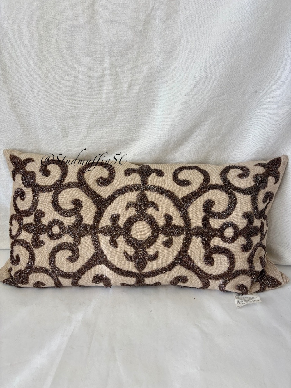 NWOT Devi Designs Beaded Decorative Pillow